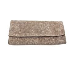 El İşçiliği (Handcraft) Vintage Suni Deri Tütün Kesesi - Bej-Vizon Dokulu