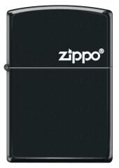 Zippo Black Matte White Logo Design Çakmak
