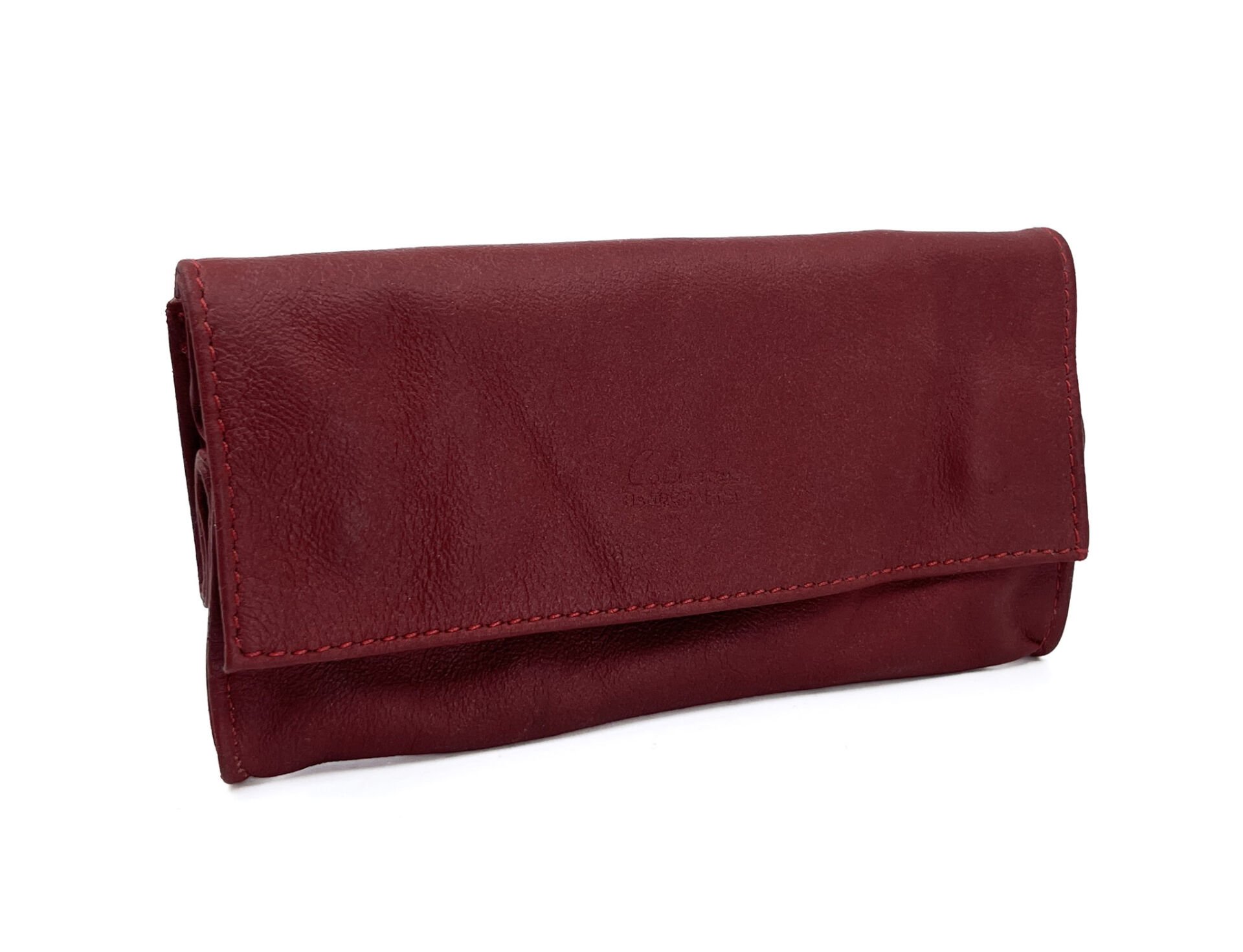 Premium Hakiki Deri Tütün Kesesi - Bordo  Vişne Çürüğü