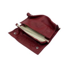 Premium Hakiki Deri Tütün Kesesi - Bordo  Vişne Çürüğü