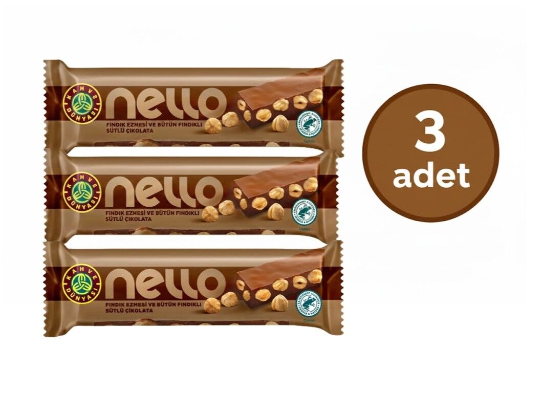 Kahve Dünyası Nello Fındık Ezmeli Sütlü Çikolata 33 G (3 ADET)