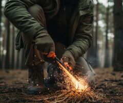 Magnezyum Çubuğu Ateş Başlatıcı – Hayatta Kalma Kiti - Turuncu