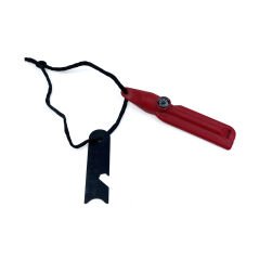 Magnezyum Çubuğu Ateş Başlatıcı – Hayatta Kalma Kiti - Koyu Kırmızı