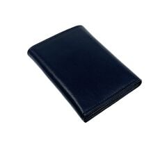 Kayader Collection %100 Hakiki Deri Dikey Katlanır Erkek Cüzdan & Kartlık – Şeffaf Kimlik / Ehliyet Pencereli Cüzdan Siyah