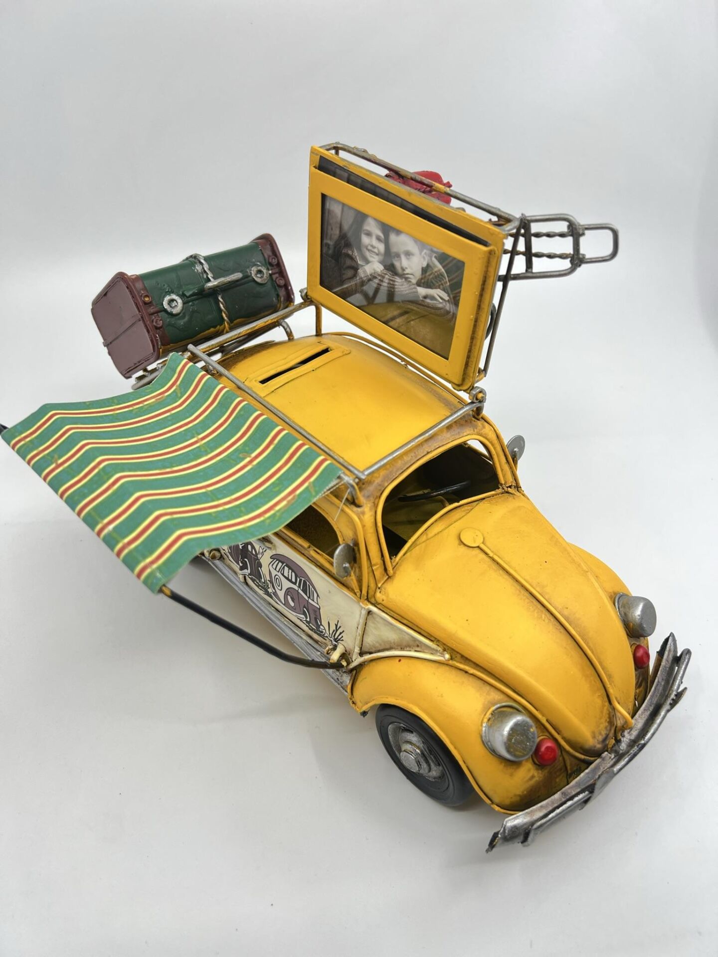 Dekoratif Metal Klasik Vosvos Araba Çerçeveli Kumbara Biblo