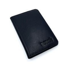 Bons Deri Hakiki Deri Kartlık, Minimalist Unisex Cüzdan ve Kredi Kartlık Modeli - Siyah