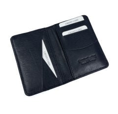 Bons Deri Hakiki Deri Kartlık, Minimalist Unisex Cüzdan ve Kredi Kartlık Modeli - Siyah