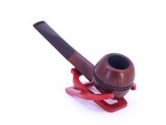 Şahin Kırmızı Yıldız Bulldog 9mm Filtreli Kahverengi Saplı Pipo