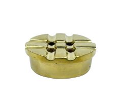 Vintage Masif Pirinç Kapaklı Küllük - Retro Masaüstü Aksesuarı