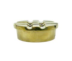 Vintage Masif Pirinç Kapaklı Küllük - Retro Masaüstü Aksesuarı