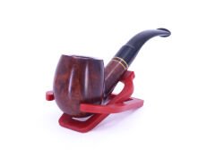 Şahin Kırmızı Yıldız Bent Apple 6mm Filtreli Ebonit Saplı Pipo 237101-113