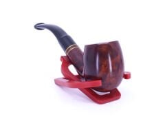 Şahin Kırmızı Yıldız Bent Apple 6mm Filtreli Ebonit Saplı Pipo 237101-113