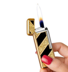 Silvio Monetti Siyah Şeritli Metal İşleme Golden Black Çakmak