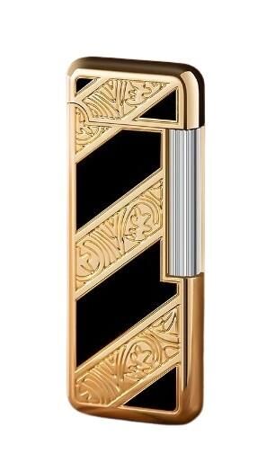 Silvio Monetti Siyah Şeritli Metal İşleme Golden Black Çakmak