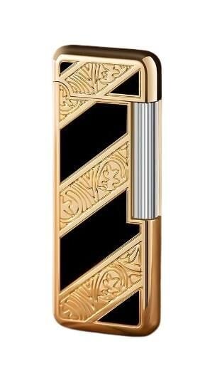 Silvio Monetti Siyah Şeritli Metal İşleme Golden Black Çakmak