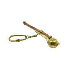 Antika Görünümlü Pirinç & Bakır Gemici Düdüğü Anahtarlık - Nostaljik Denizci Aksesuarı