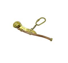 Antika Görünümlü Pirinç & Bakır Gemici Düdüğü Anahtarlık - Nostaljik Denizci Aksesuarı