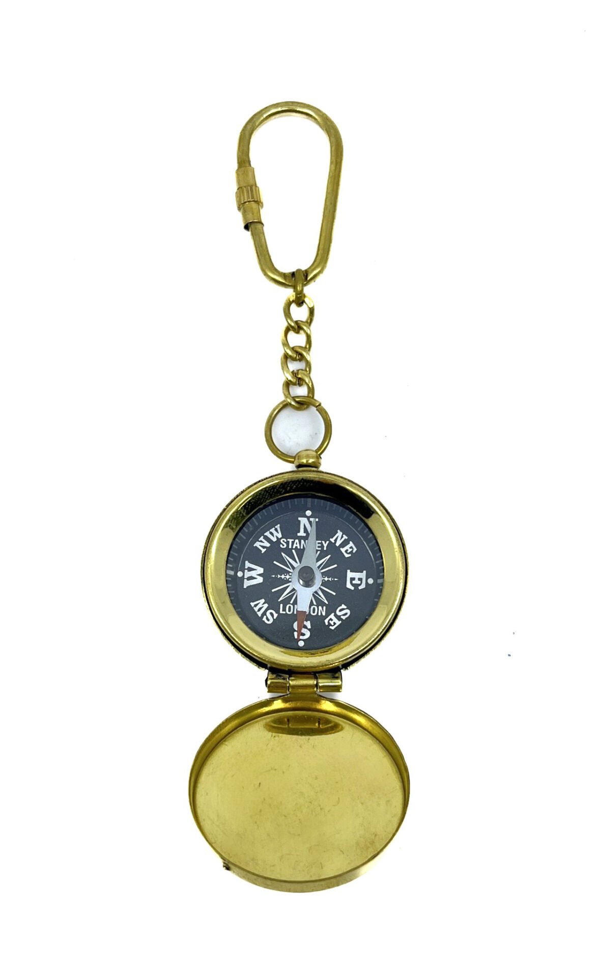 Nostaljik Pirinç Cep Pusulası - Kapaklı Anahtarlık Tasarım