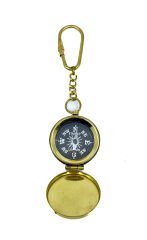 Nostaljik Pirinç Cep Pusulası - Kapaklı Anahtarlık Tasarım