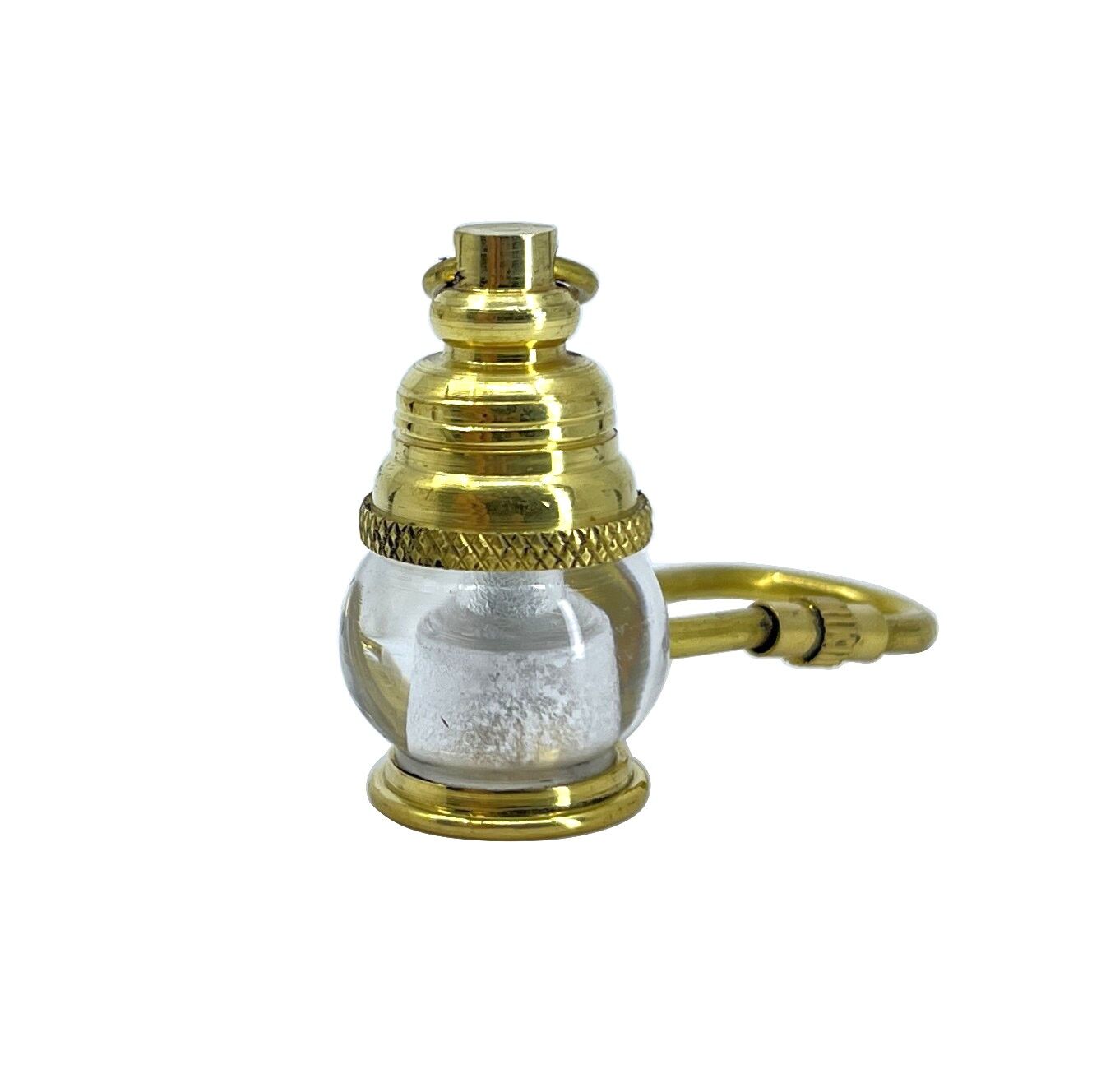 Vintage Görünümlü Camlı Pirinç Gaz Lambası Anahtarlık