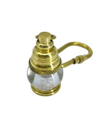 Vintage Görünümlü Camlı Pirinç Gaz Lambası Anahtarlık