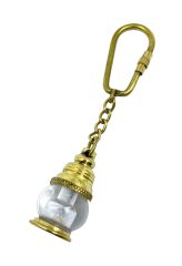 Vintage Görünümlü Camlı Pirinç Gaz Lambası Anahtarlık