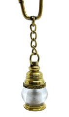 Vintage Görünümlü Camlı Pirinç Gaz Lambası Anahtarlık