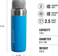Stanley The Quick Flip Paslanmaz Çelik Termos 1.06 LT (36 OZ) - Azure