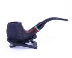 Dapper Kırmızı-Yeşil Bilezikli Briar (Gül Kökü) El İşleme 9 mm Filtreli Gemici Pipo Kahverengi