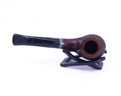 Dapper Kırmızı-Yeşil Bilezikli Briar (Gül Kökü) El İşleme 9 mm Filtreli Gemici Pipo Kahverengi