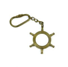 Pirinç Gemi Dümeni Tasarımlı Şık Anahtarlık & Aksesuar