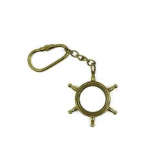 Pirinç Gemi Dümeni Tasarımlı Şık Anahtarlık & Aksesuar