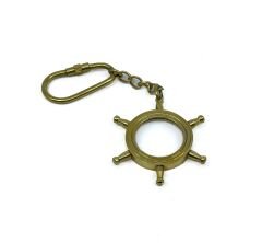 Pirinç Gemi Dümeni Tasarımlı Şık Anahtarlık & Aksesuar