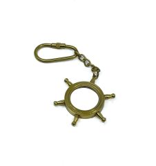 Pirinç Gemi Dümeni Tasarımlı Şık Anahtarlık & Aksesuar