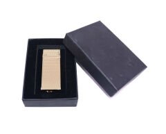 Metal Puro Çakmağı Gold - Baklava Desen Tek Torch Jet Alev