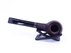 Dapper Ball Briar (Gül Kökü) Siyah Bilezikli El İşleme 9 mm Filtreli Pipo Siyah