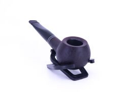 Dapper Ball Briar (Gül Kökü) Siyah Bilezikli El İşleme 9 mm Filtreli Pipo Siyah