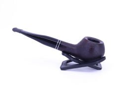 Dapper Ball Briar (Gül Kökü) Siyah Bilezikli El İşleme 9 mm Filtreli Pipo Siyah