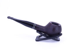 Dapper Ball Briar (Gül Kökü) Siyah Bilezikli El İşleme 9 mm Filtreli Pipo Siyah
