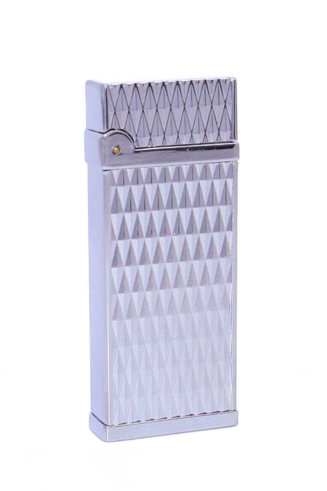 Metal Puro Çakmağı Silver - Baklava Desen Tek Torch Jet Alev