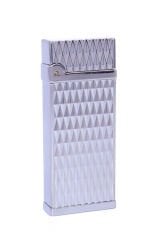 Metal Puro Çakmağı Silver - Baklava Desen Tek Torch Jet Alev