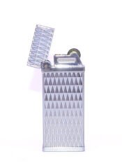 Metal Puro Çakmağı Silver - Baklava Desen Tek Torch Jet Alev