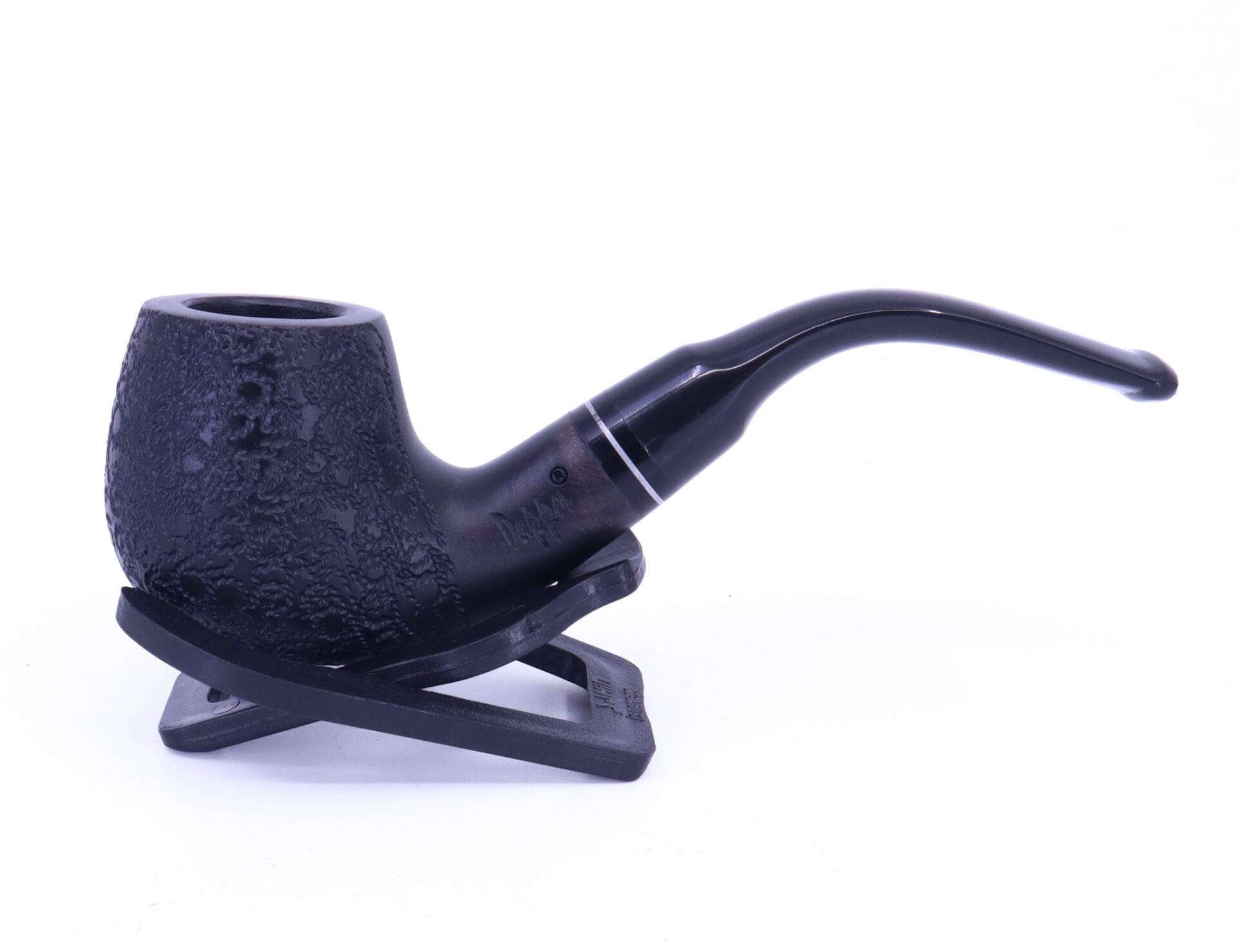 Dapper Briar (Gül Kökü) Siyah Bilezikli El İşleme 9 mm Filtreli Gemici Pipo Siyah
