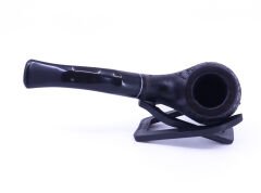 Dapper Briar (Gül Kökü) Siyah Bilezikli El İşleme 9 mm Filtreli Gemici Pipo Siyah