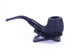 Dapper Briar (Gül Kökü) Siyah Bilezikli El İşleme 9 mm Filtreli Gemici Pipo Siyah