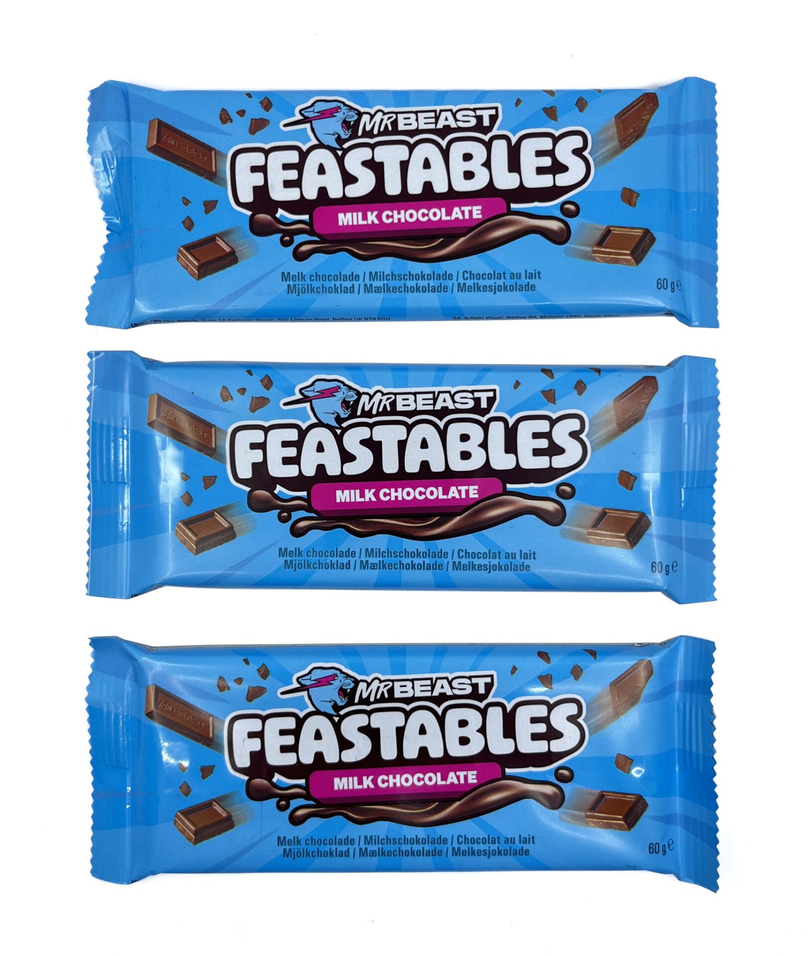 Feastables Mr Beast Sütlü Çikolata 60 gr (3 ADET)