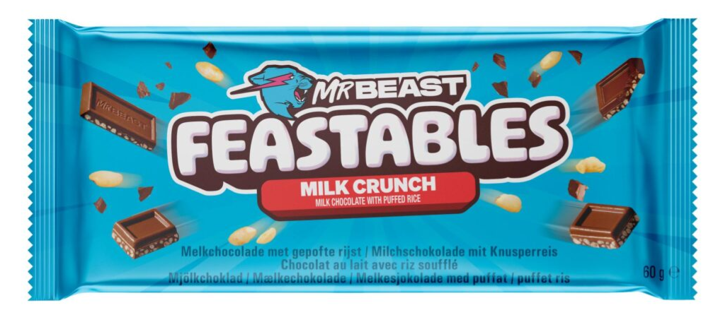 Mr Beast Feastables Milk Crunch - Pirinç Patlaklı Sütlü Çikolata 60 gr