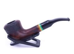 Dapper Dublin Briar (Gül Kökü) Sarı-Yeşil Bilezikli El İşlemesi 9 mm Filtreli Pipo - Kahverengi