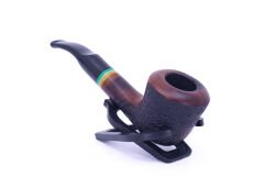 Dapper Dublin Briar (Gül Kökü) Sarı-Yeşil Bilezikli El İşlemesi 9 mm Filtreli Pipo - Kahverengi