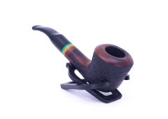 Dapper Dublin Briar (Gül Kökü) Sarı-Yeşil Bilezikli El İşlemesi 9 mm Filtreli Pipo - Kahverengi
